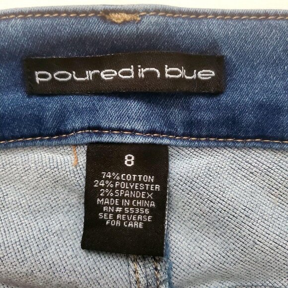 Poured In Blue Women's Comfy Knit Denim Trouser Ankle Premium Jeans Size 8 NWT - Picture 5 of 11